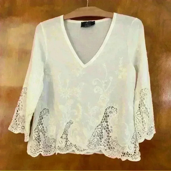 Zara Embroidery & Lace  Blouse - Picture 1 of 4